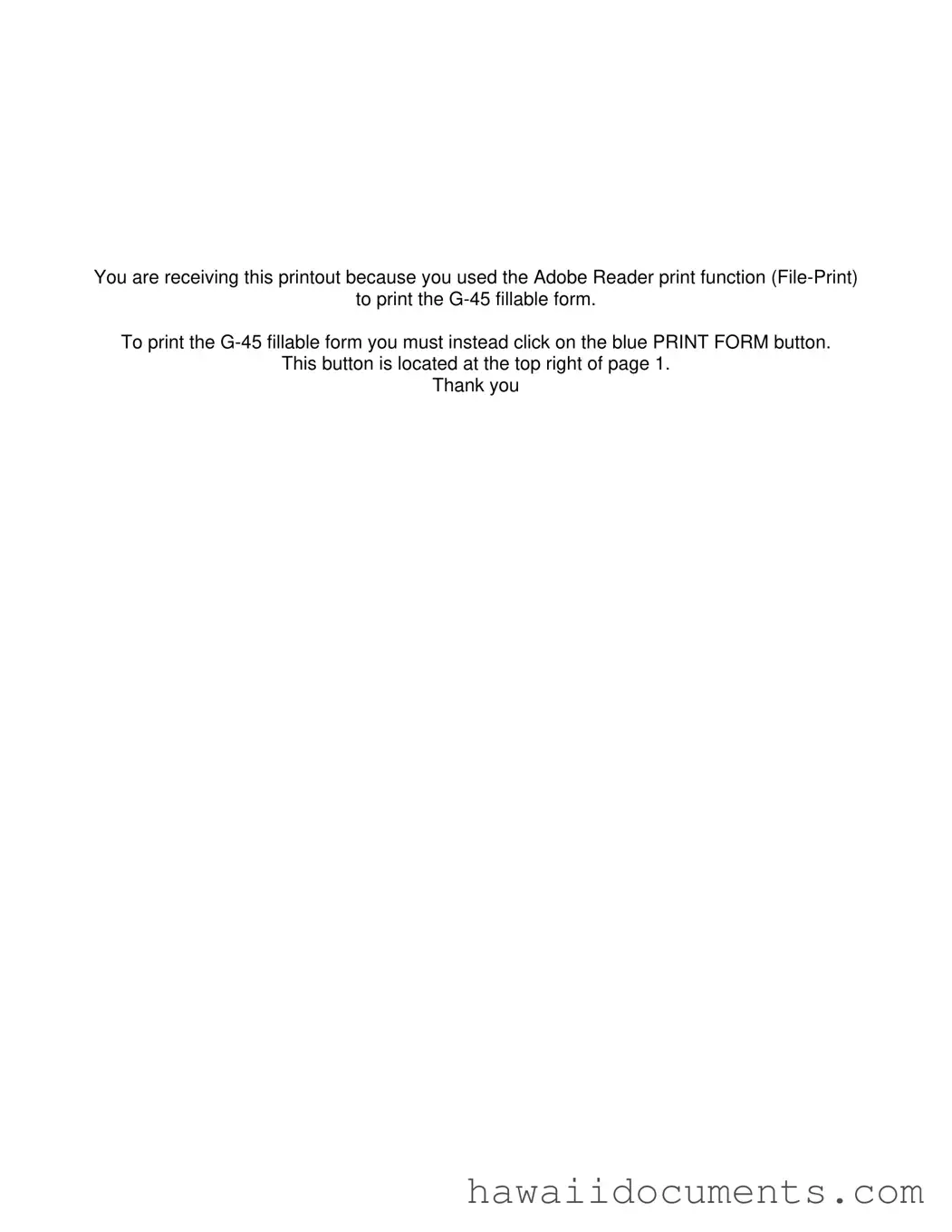 Fill Your Hawaii G 45 Form