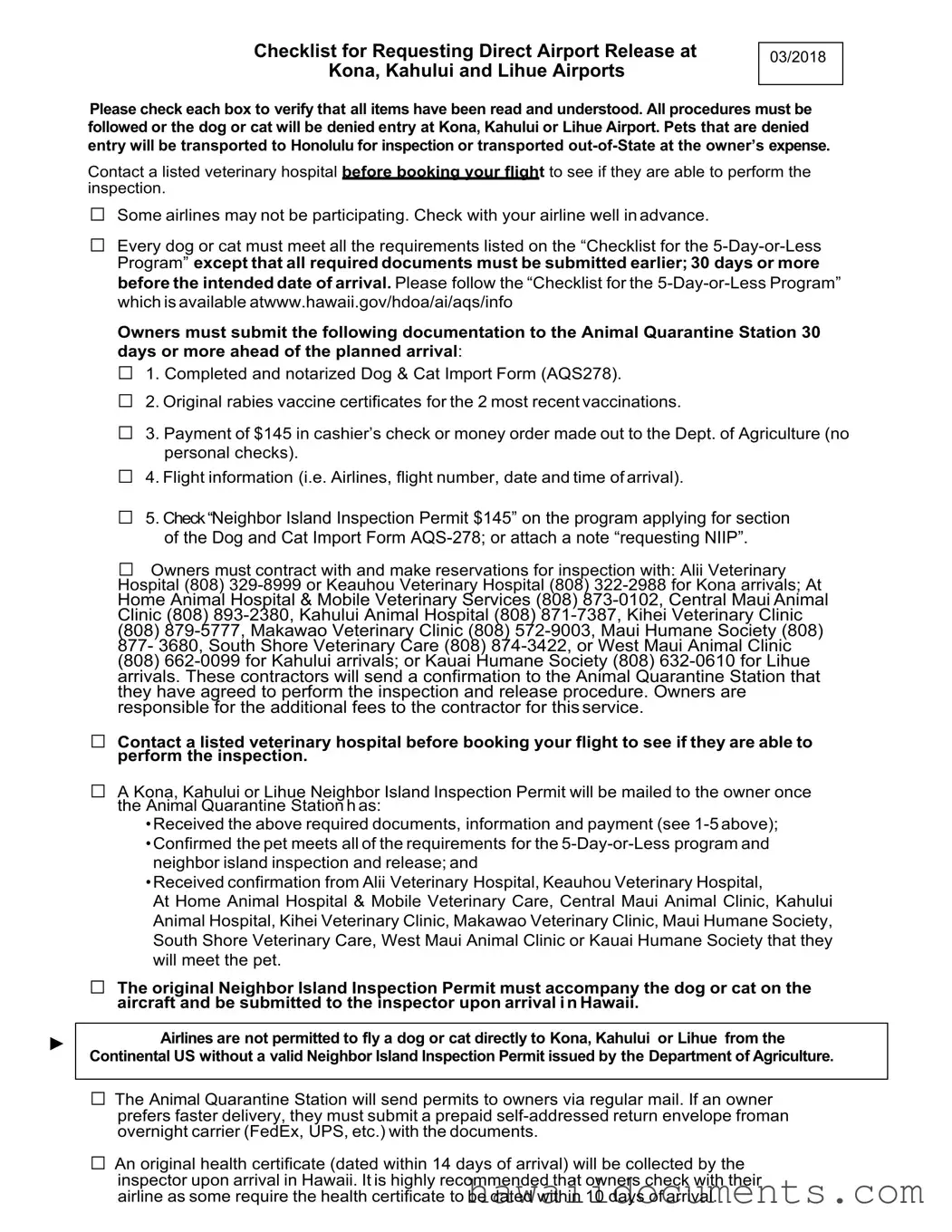 Fill Your Hawaii Neighbor Island Permit Form