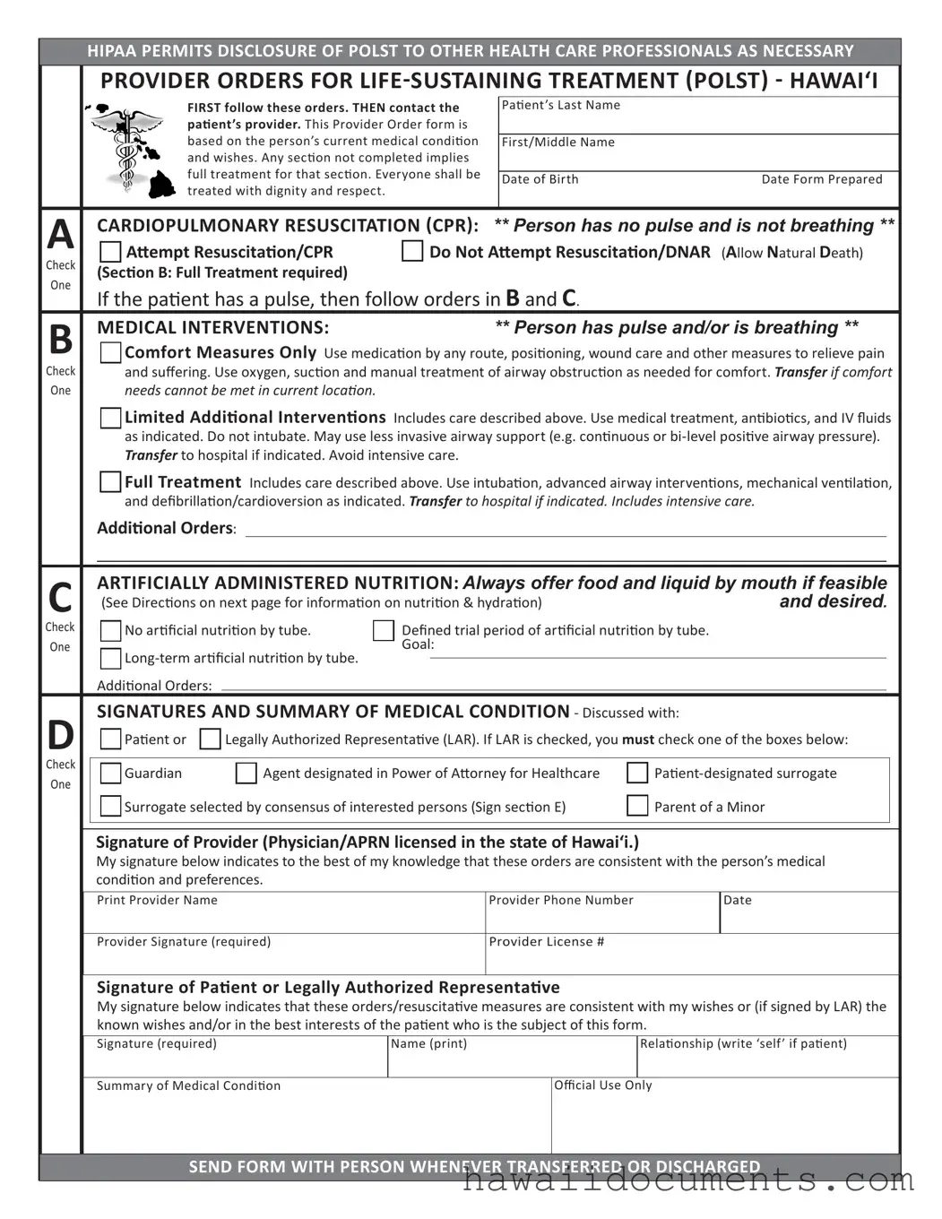Fill Your Hawaii Polst Form