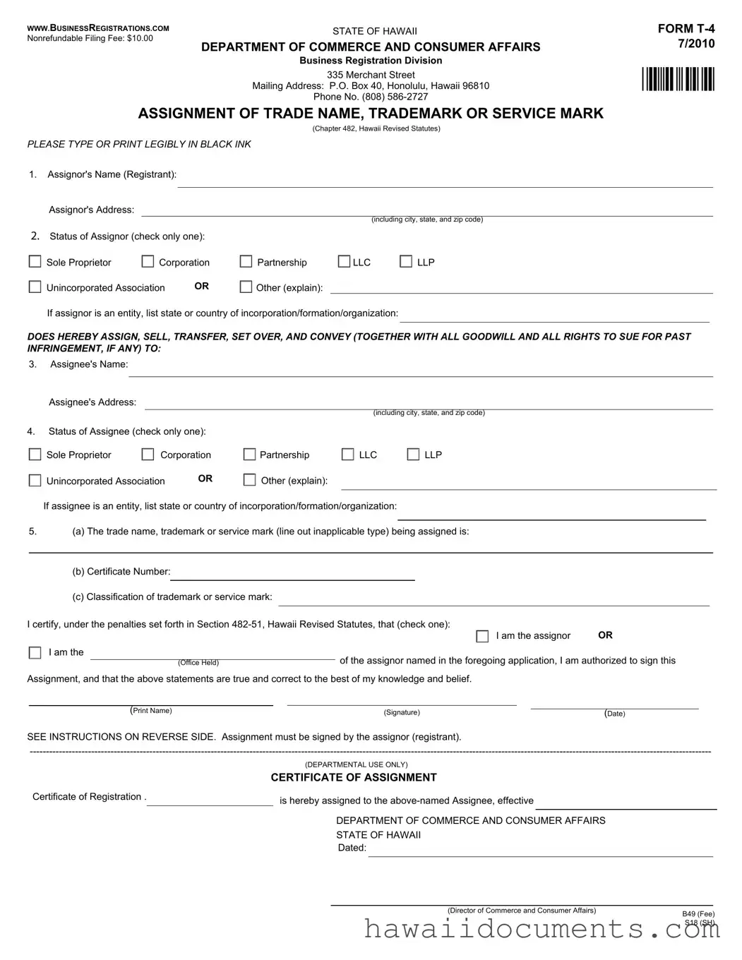 Fill Your Hawaii T 4 Form