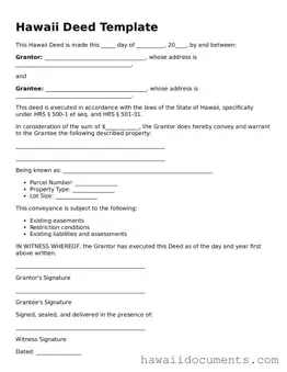 Printable  Deed Form for Hawaii