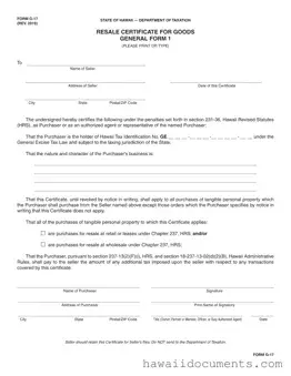 Fill Your Hawaii G 17 Form