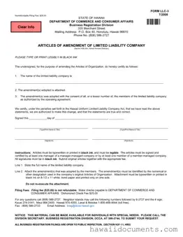 Fill Your Hawaii Llc 3 Form