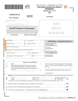 Fill Your Hawaii N 11 Form