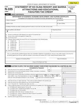Fill Your Hawaii N 335 Form