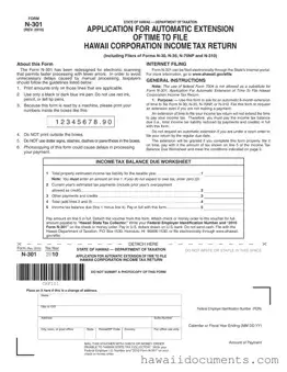 Fill Your N 301 Hawaii Form