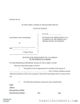 Fill Your State Hawaii Guardianship Form